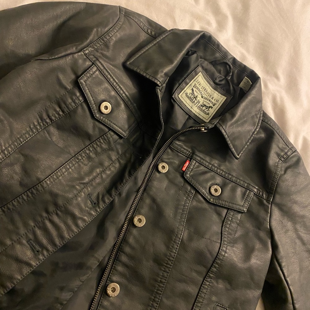 Faux Black Leather Levi’s Jacket
